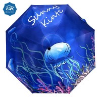 21Inch automatic open and close fold umbrella uv print magic uv folding unique rain umbrellas